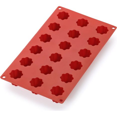1 - Moule Cannelé - Silicone Platine - Anti-adhérent Et Flexible Pour Pâtisserie Professionnelle - Rouge - 22x30cm