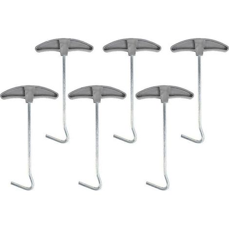 Set di 6 estrattori per picchetti da tenda riutilizzabili, con ganci e estrattori per picchetti da campeggio (1/5)