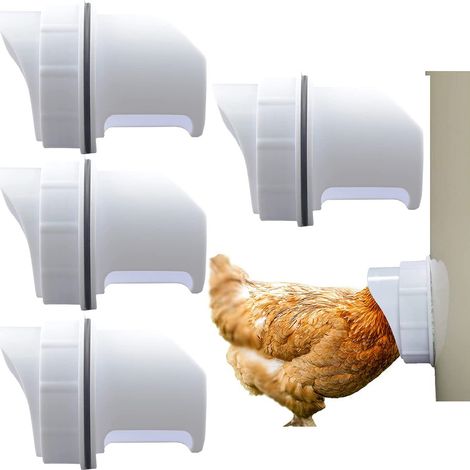 Distributeur de Nourriture Poulet DIY 3 Sorties pour Tonneau Poubelle Boîte Résistant aux Intempéries (1/5)