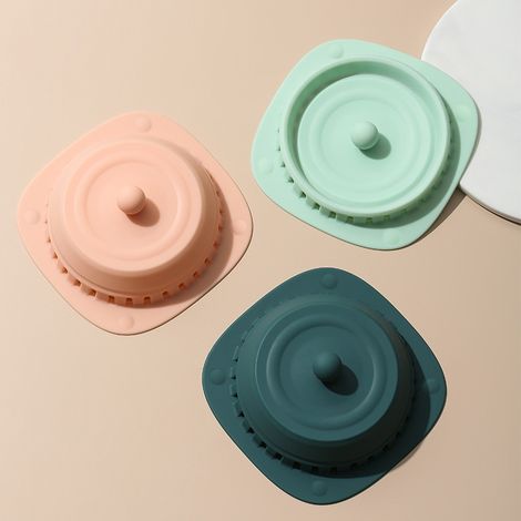 Set di accessori per il bagno: copri scarico a pavimento in silicone in 3 pezzi, ZQKLA (1/5)