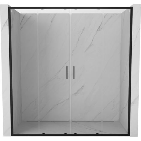 Mexen Exo Doppelschiebetür Dusche 170 cm, transparent, schwarz - 8152-170-000-70-00