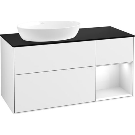 V&B Waschtischunterschrank Finion 120cm, Pl b m, Rg g wh. Lac, glo wh. Lac (1/2)