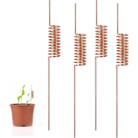 Antenne de Jardin en cuivre électroculture Tiges de cuivre pour Jardin antennes cuivres pour électrocultures bobines Jardinage en cuivres d'électroculture-tiges en Spirale (A) (1/5)