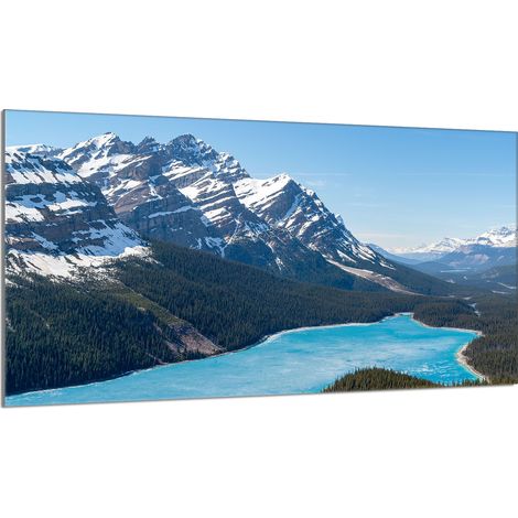 Plaque de protection en verre pour poêle 90x52 Montagnes (1/5)