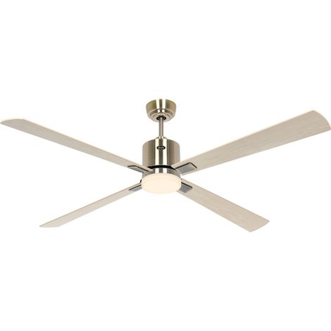 Ventilateur de plafond ECO NEO III 152 Antique Ventilateur de plafond WiFi avec éclairage - Laiton - Érable/Hêtre (1/2)
