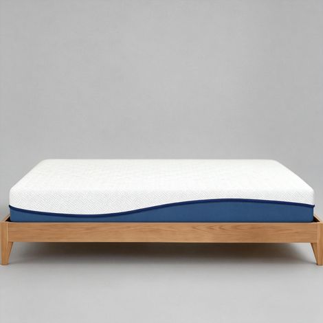 Matelas 140x190 cm pour 2 personnes, matelas en mousse à mémoire de forme infusée au thé vert, housse amovible et lavable, fermeté moyenne (1/4)