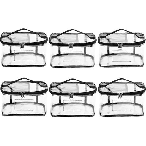 Lot de 6 sacs de rangement transparents pour jouets, avec étiquette nominative et poche pour manuel, pour briques (1/5)
