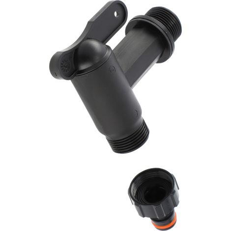 KADAX Wasserhahn, Schnellkupplung für Regenwassertank, Schwarz