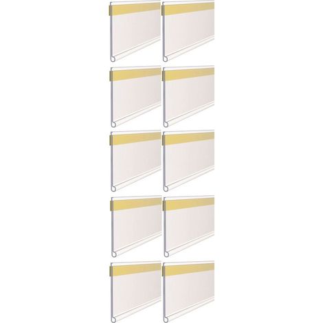 10x porte étiquette adhésif autocollant 50x38mm prix étagère rail rangement support rayonnage plastique (1/2)