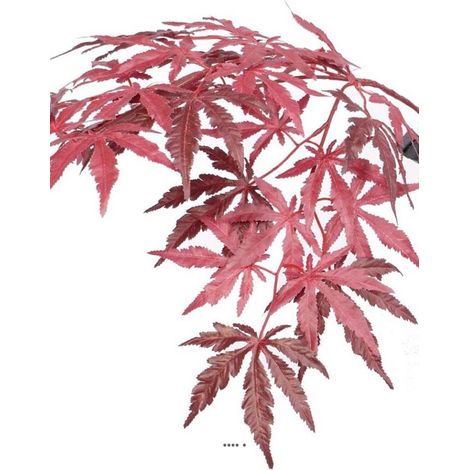 Branche Acer Erable factice 70cm 36 feuilles Bourgogne FEU RETARDANT (1/3)