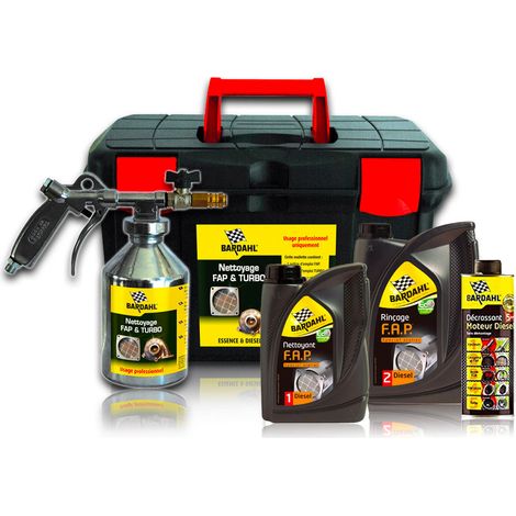 Bardahl – Kit de nettoyage FAP Turbo – Malette complète avec pistolet et produits d'entretien – Nettoyage efficace filtre à particules