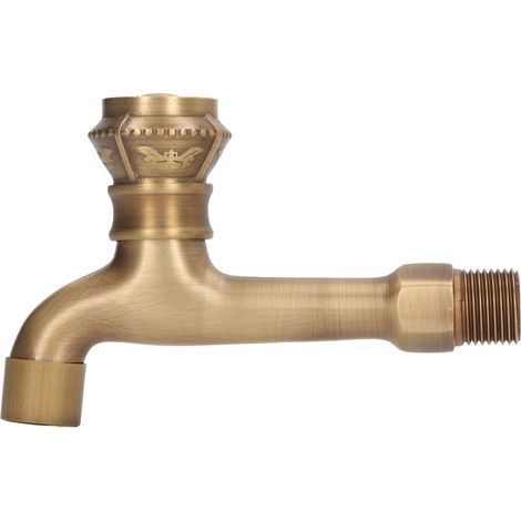 Robinet de lavabo en laiton massif, remplacement pour lavabo de cuisine ou de salle de bain, style vintage, eau chaude et froide. (1/5)
