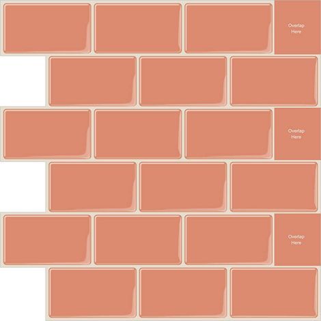 10 Pcs Orange Sticker Carrelage Adhesif Mural 3D Cuisine Salle de Bain (30.5x 30.5cm) (1/5)