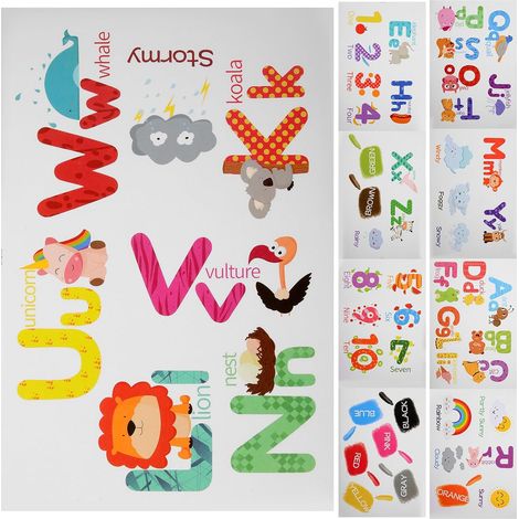 Autocollants alphabet à faire soi même 9 pièces PVC couleurs (1/5)