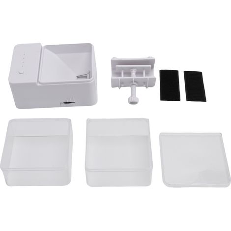 Distributeur automatique de nourriture pour poissons, réservoir de 500 ml, minuterie, sortie manuelle réglable pour aquarium de tortues, alimentation par batterie, quatre grilles carrées [FW-03 (1/5)