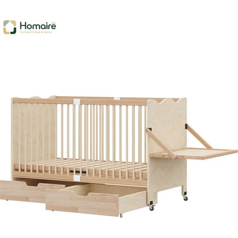 Meuble de rangement naturel en bois massif 140 x 70 x 94.5 cm HOMAIRE (1/5)