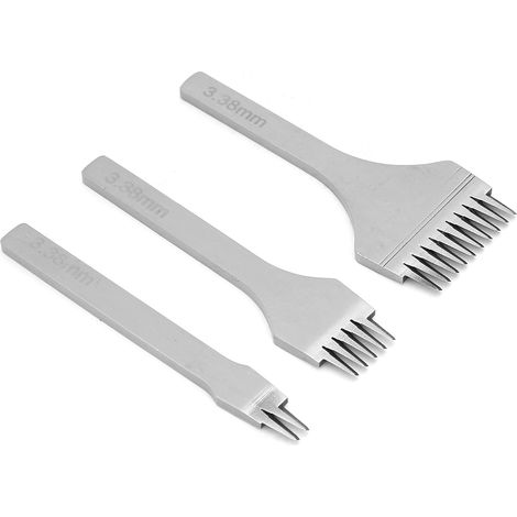Ciseau français, ciseau coudé, ciseau en acier inoxydable, ciseau européen, espacement 2,7, 3,0, 3,38, 3,85, outils en cuir.