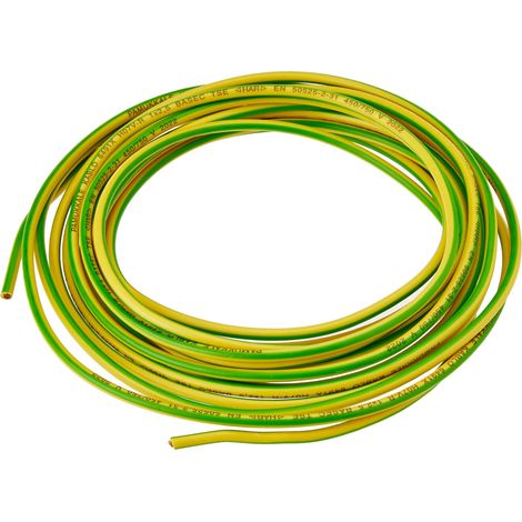 Merriway BH01515 Cavo di Terra a Singolo Conduttore 6491X, Giallo/Verde, 2.5 mm