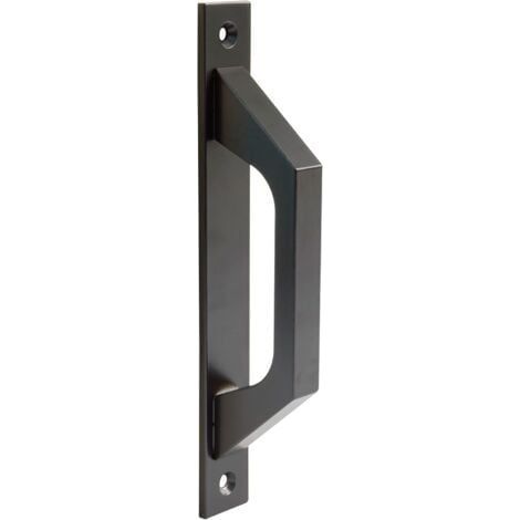 Noir - Tirette droite en aluminium noir pour portes coulissantes ou battantes - 198 x 25 x 40 mm  Tirette droite fonctionn et confortable (1 pièce) (1/5)