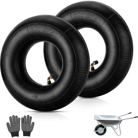 Chambre a Air 3.00-4 Valve Courbée TR87 pour Diable, 260 × 85mm Chambres à Air de Rechange, Pneu Diable pour Chariot De Jardin, Tondeuse à Gazo, Tracteurs de Cour (1/4)