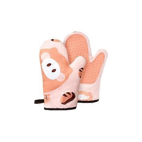 1 paire de gants de cuisine épais et résistants à la chaleur, avec revêtement antidérapant en silicone, adaptés à la cuisson, la pâtisserie et les grillades, 17,5 x 27,5 cm (1/4)