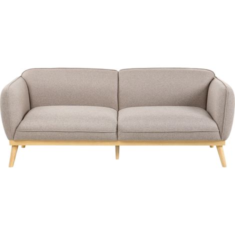 Sofa 3-Sitzer LJUNG Stoff Hellbraun