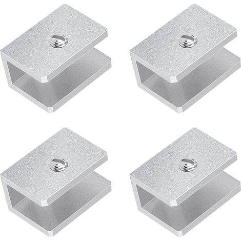 ZOLGINAH Clip de verre rectangulaire, 4 pièces Clip de verre en alliage d'aluminium réglable Support de serrage de verre Support de support d'étagère pour verre de 6 à 10 mm d'épaisseur