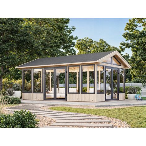 Abri de jardin en bois Isabella 22,2 m2 Naturel (1/5)