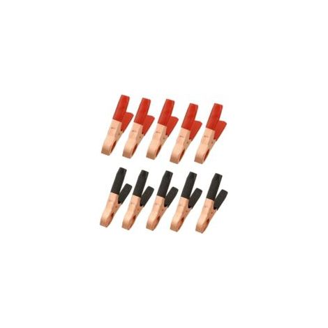 Metall-Krokodilklemmen, 50-A-Batterieklemmen, Kupferplattierte, isolierte Krokodilklemmen, 10er-Pack - Crezuo (1/3)