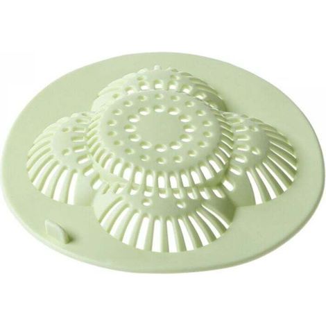 (vert) 1 pc Filtre dévier en Plastique Crépine de Baignoire ou lavabo Couvercle du Drain en Motif de Fleurs Creuses Attrape-Cheveux pour la Cuisine ou Salle de Bains (1/5)