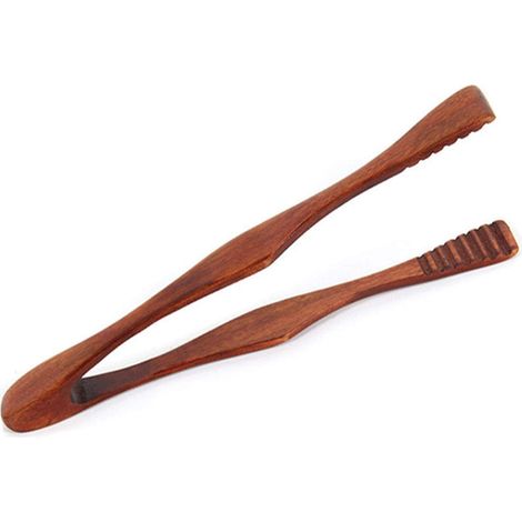 tooloflife 1 pince de cuisine pince à grille pain en bois pour cuisine camping barbecue buffet restaurant etc (1/4)