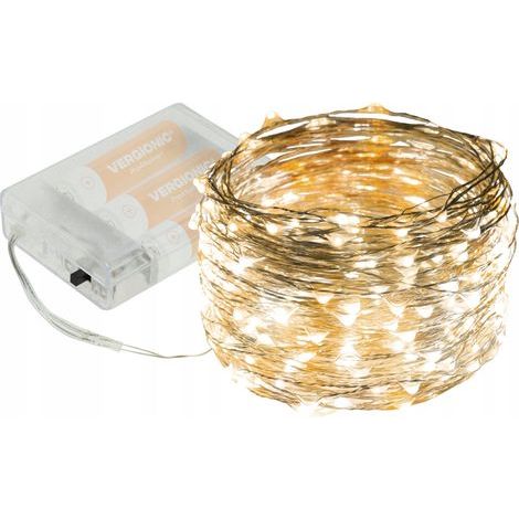 Luci decorative per albero di Natale, 100 LED 3000K, cavo a batteria da 10 m (1/5)