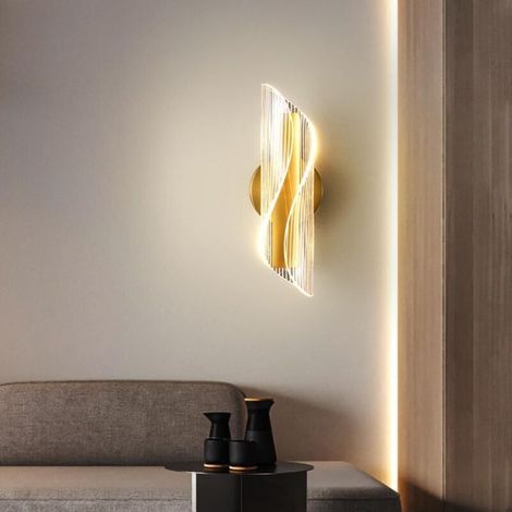 LED-Wandleuchte für den Innenbereich, 12 W, moderne dreifarbige Wandleuchte, goldene Aluminium-LED-Wandleuchte für Schlafzimmer, Wohnzimmer, Treppenhaus, Flur