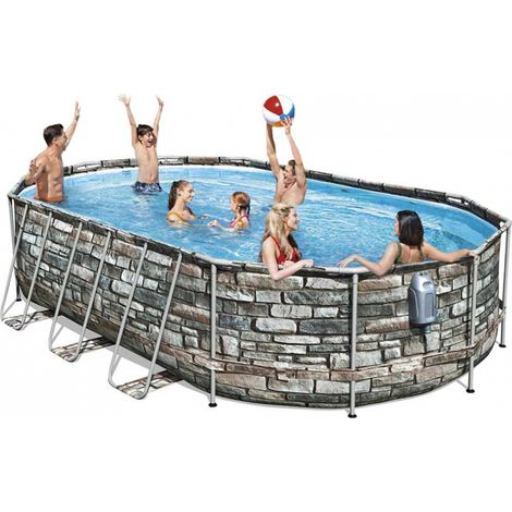 Piscina Elevada desmontable Bestway 56719 Power Steel Oval Set 610x366x122 cm (1/5)