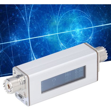 Mini SWR (Stehwellenverhältnis) Hochfrequenz-Kurzwellenempfänger mit gelber Anzeige und silbernem OLED-Display. (1/5)
