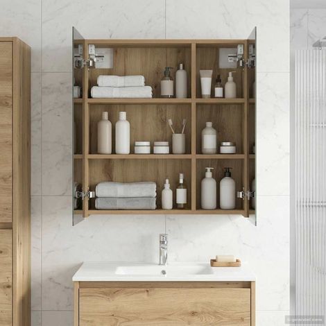 vidaXL  Bathroom Mirror Cabinet  Artisian Oak 60 x 14.5 x 70 cm
