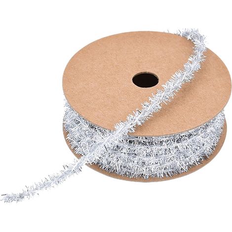 Guirlande En Laine Métallique - 10 Mètres - Argent - Décoration De Sapin De Noël Et De Fêtes - Pour Emballage Cadeau Et Décorations DIY (1/5)