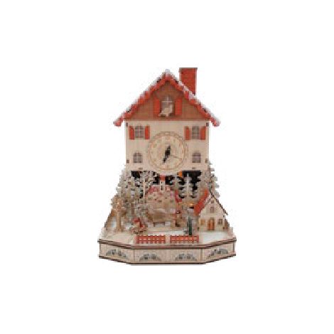 Villaggio con Orologio Wood and Charm con Luci a Led GIOCOPLAST