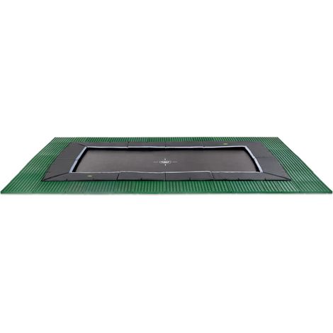EXIT Dynamic ebenerdiges Trampolin 244x427cm mit Freezone Sicherheitsplatten - schwarz (1/5)