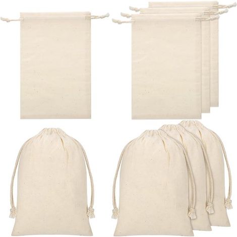 20 sacchetti di cotone - 10 x 14 cm - con coulisse - Sacchetti regalo fai da te - neri (1/5)