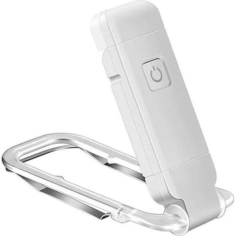 Lampe de Lecture Rechargeable, Lumière d'Appoint avec Pince Flexible, 3 Températures de Couleur, Luminosité Réglable, Lampe de Livre Portable pour Lecture Nocturne (Blanc) (1/5)