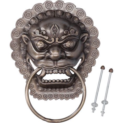 Chinese Style Door Knocker, Antique Animal Head Ring, Wooden Replacement Parts (1/5)