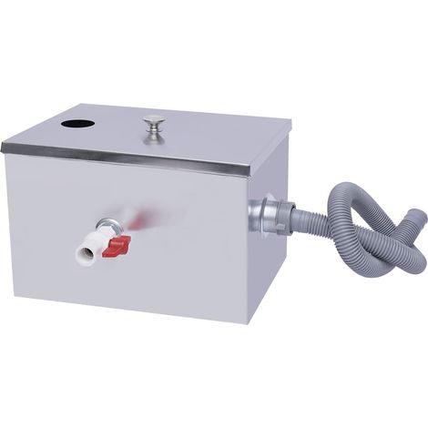 Kommerziell Fettabscheider Edelstahl Ölabscheider Abwasser Küche Fettseparator 35 25 23cm (1/5)