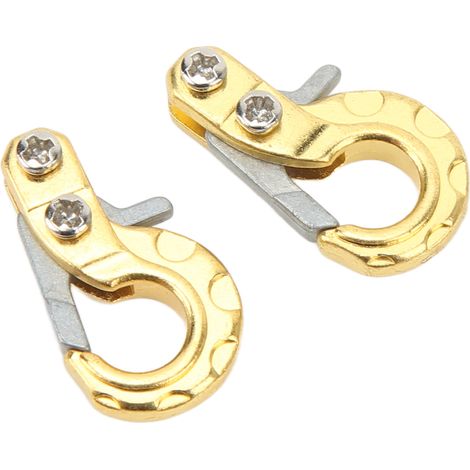 Set aus zwei ferngesteuerten Abschlepphaken, hergestellt aus hochfester und leichter Aluminiumlegierung, exquisites Aussehen, geeignet für SCX10 D90, Gold. (1/5)