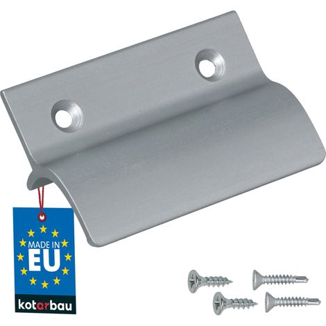 KOTARBAU® Poignée Extérieure Porte Fenetre 65 x 45 mm - Aluminium - Poignee de Baie Vitree Coulissante - Poignée de Porte de Terrasse avec Entretoise - Argent (1/4)
