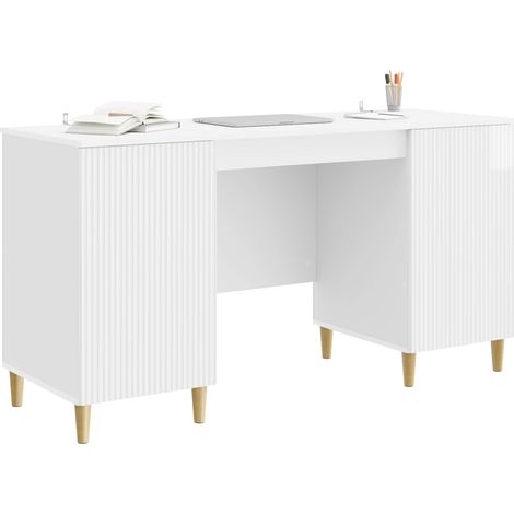 Maison Exclusive - Schreibtisch Hochglanz Weiß 142,5 x 50 x 75 cm
