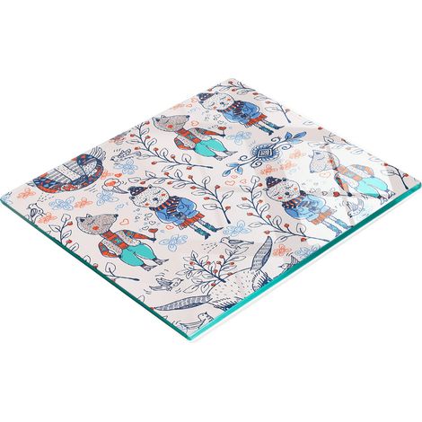 Tablero de vidrio elegante y resistente con estampado de animales divertidos, 60x52 cm.