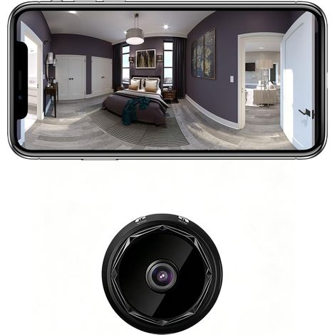 Mini caméra de surveillance WiFi 1080P, vision nocturne, détection de mouvement, application mobile, moniteur bébé, intérieure, noire (1/4)