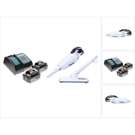 Makita DCL 181 FRM W Akku Staubsauger 18 V Weiß + 2x Akku 4,0 Ah + Ladegerät (1/5)