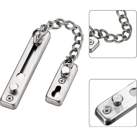 Chaîne de sécurité en acier inoxydable avec vis pour porte d'hôtel ou de maison (1/5)